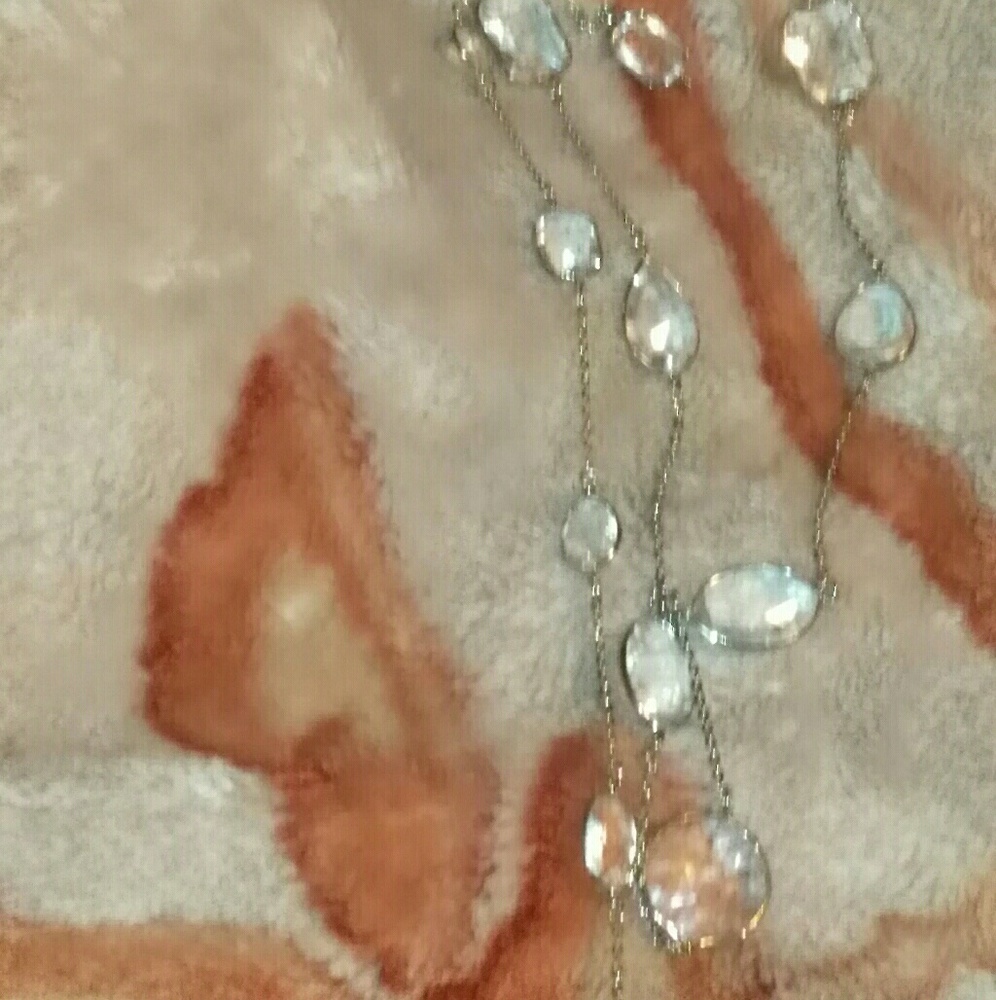 Crystal necklace  Gold and blue set